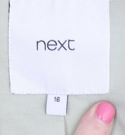 Next Women's Green Blazer, Size 16, Lined, Long Sleeve