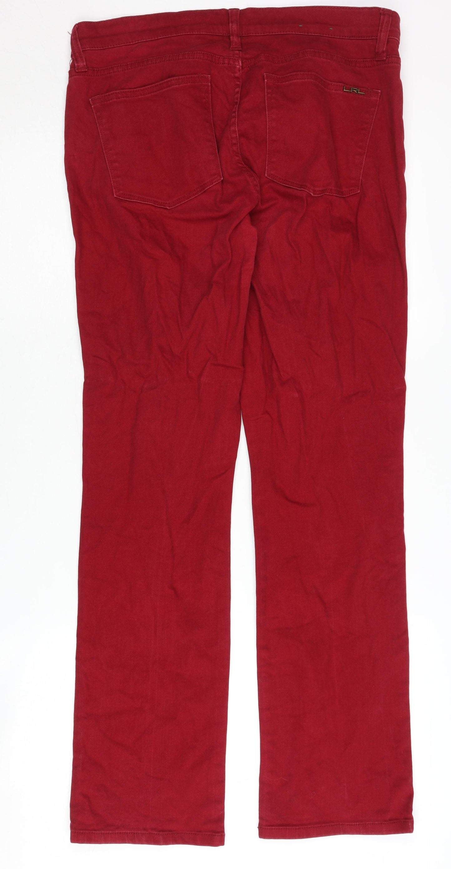 Lauren Ralph Lauren Women's Red Straight Jeans Size 10