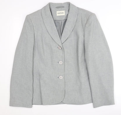 Eastex Women's Grey Blazer UK Size 12 Shawl Collar