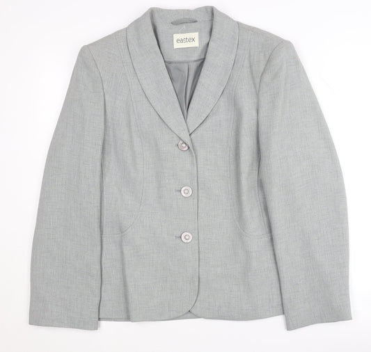 Eastex Women's Grey Blazer UK Size 12 Shawl Collar