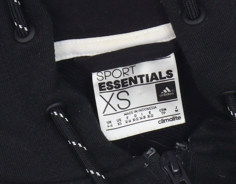 Adidas Men's Black XS Track Jacket With Hooded Style