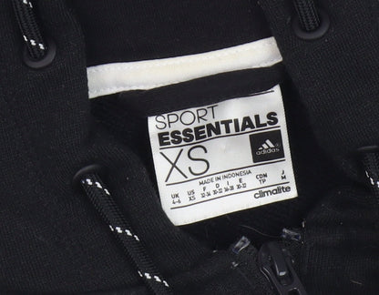 Adidas Men's Black XS Track Jacket With Hooded Style