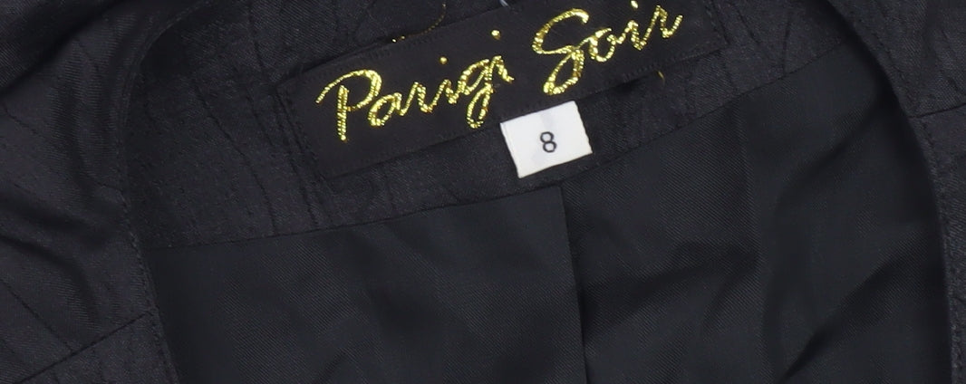 Parigi Soir Women's Black Embroidered Blouse Size 8