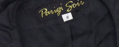 Parigi Soir Women's Black Embroidered Blouse Size 8