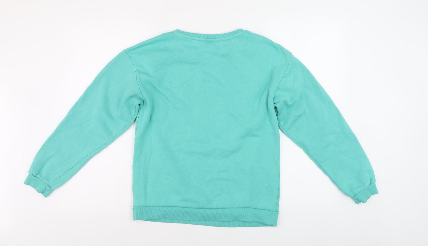 Disney Girls Blue Sweatshirt 12-13 Years Mickey & Pluto Pullover