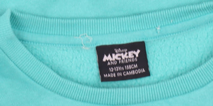 Disney Girls Blue Sweatshirt 12-13 Years Mickey & Pluto Pullover