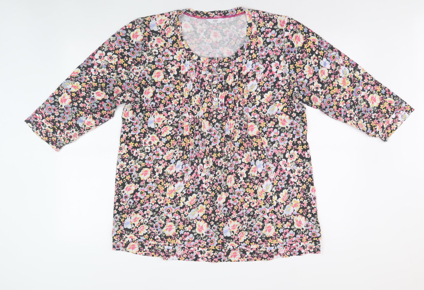 Cotton Traders Women's Multicoloured Floral Blouse