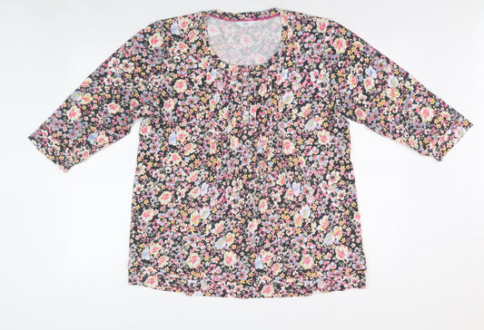 Cotton Traders Women's Multicoloured Floral Blouse