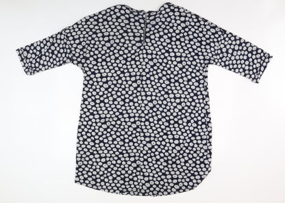 Women's Blue Polka Dot 3/4 Sleeve Dress Size 18