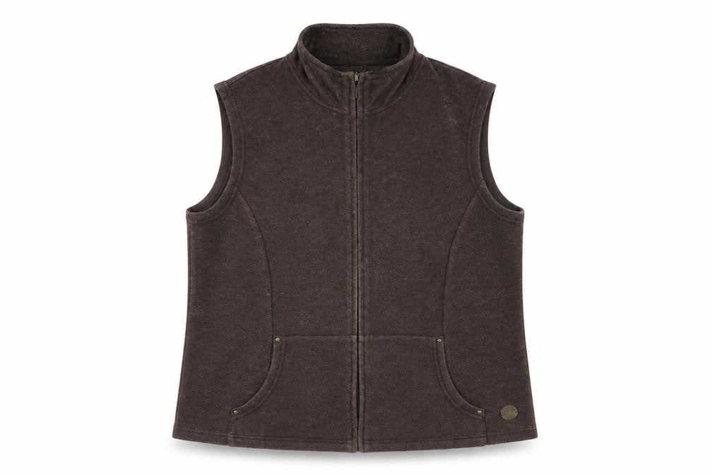 Dash Women's Brown Sleeveless Zip Waistcoat Size 16