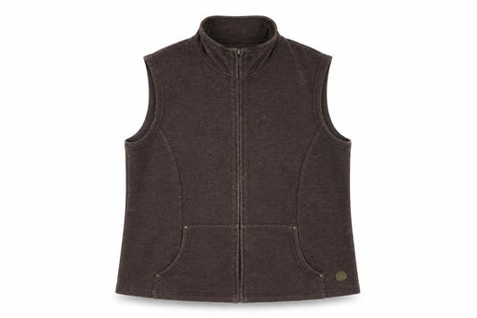 Dash Women's Brown Sleeveless Zip Waistcoat Size 16