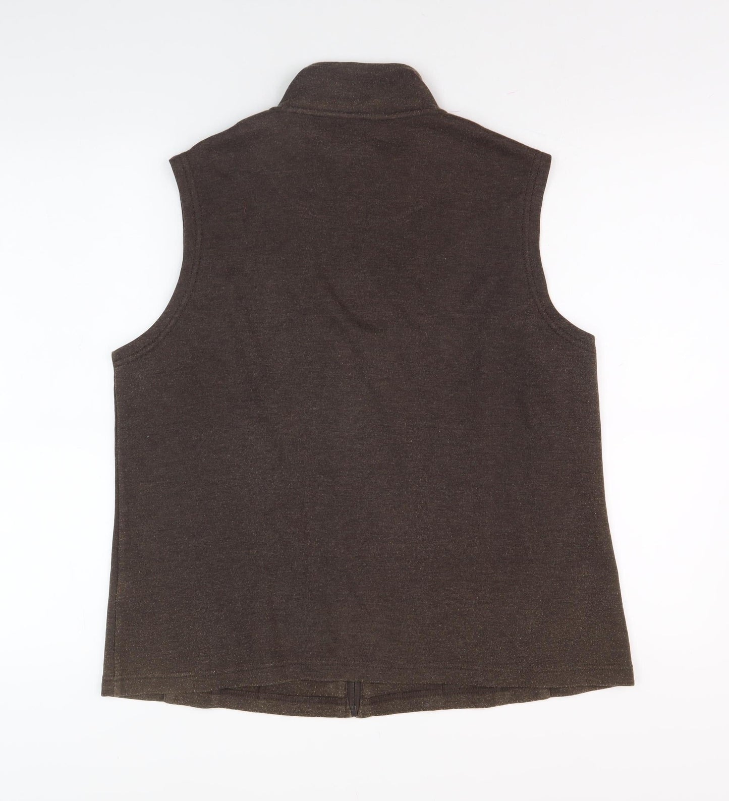 Dash Women's Brown Sleeveless Zip Waistcoat Size 16
