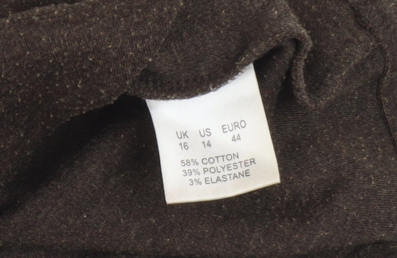 Dash Women's Brown Sleeveless Zip Waistcoat Size 16