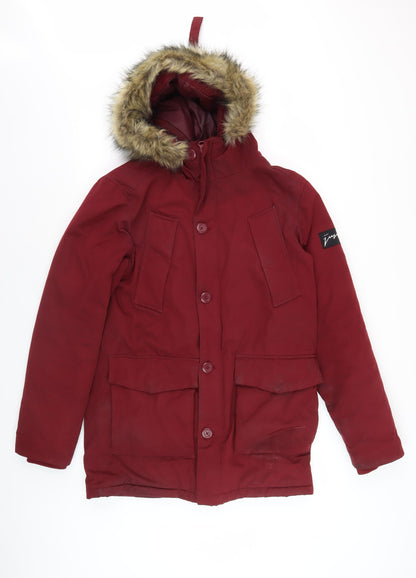 Just Hype Unisex Red Parka Jacket, Size S, Winter Style