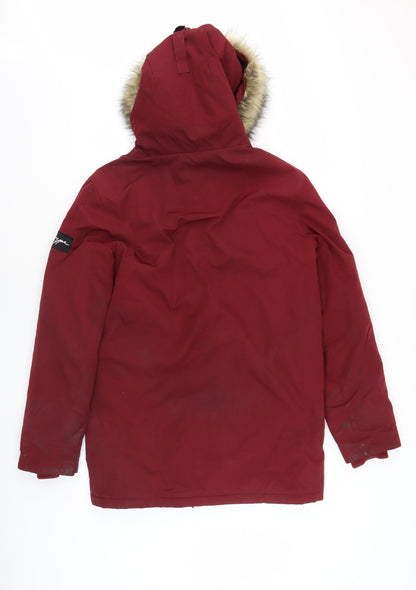 Just Hype Unisex Red Parka Jacket, Size S, Winter Style