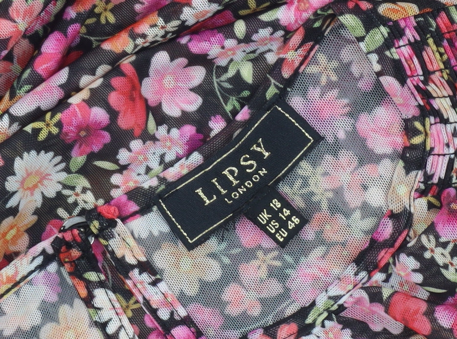 Womens UK Size 14 Lipsy Multicoloured Tunic Blouse