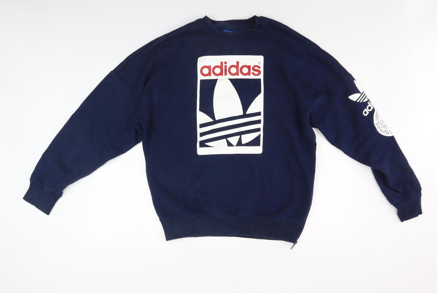 Adidas Men's Blue Graphic Pullover Sweatshirt M