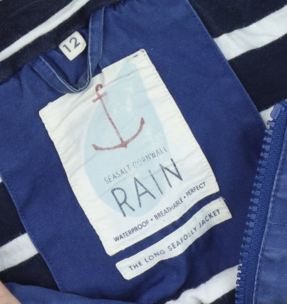 Womens UK Size 12 Seasalt Cornwall Blue Rain Coat