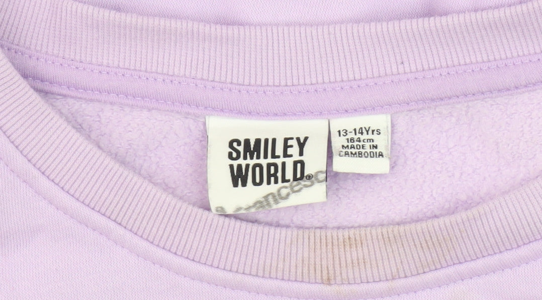 Smiley World Girls Purple Pullover Sweatshirt 13-14 Years