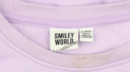 Smiley World Girls Purple Pullover Sweatshirt 13-14 Years