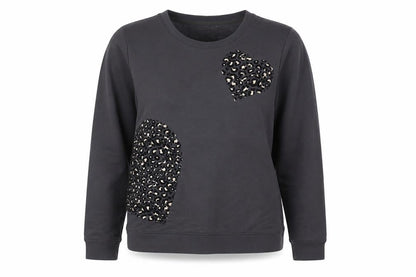 Oasis Women's Grey Pullover Sweatshirt L Embroidered