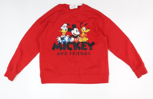 Womens UK Size S Disney Red Pullover Sweatshirt