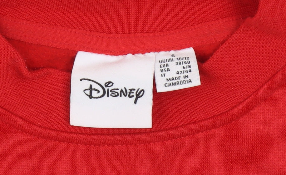 Womens UK Size S Disney Red Pullover Sweatshirt