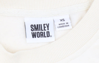 Smiley World Unisex Ivory Pullover Sweatshirt XS