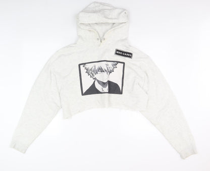 Land Seven Women's Ivory Pullover Hoodie, L, Anime Style