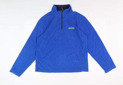 Mens UK Size M Regatta Blue Henley Sweatshirt