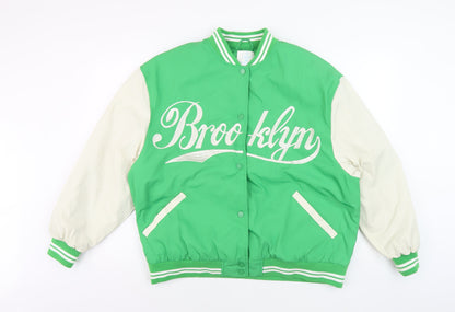 Primark Men's Green Varsity Jacket M - Stylish & Sporty