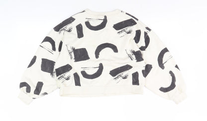 Zara Boys Graphic Print Sweatshirt, Size 11-12, Black/White