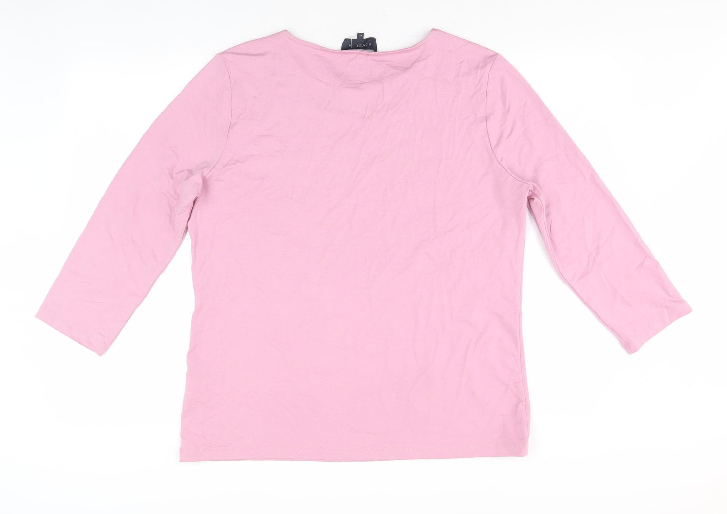 Viyella Women Pink XL 3/4 Sleeve Crew Neck T-Shirt