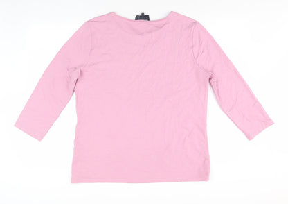 Viyella Women Pink XL 3/4 Sleeve Crew Neck T-Shirt