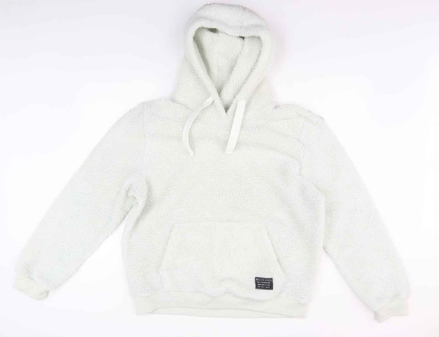 Mens UK Size XL Brave Soul White Pullover Hoodie