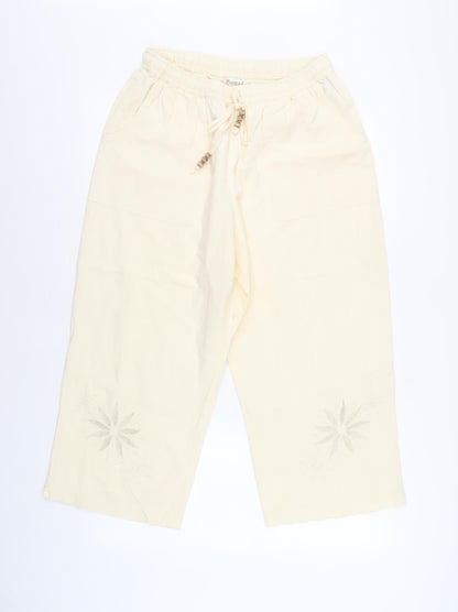 Roman Originals Women's Ivory Embroidered Trousers