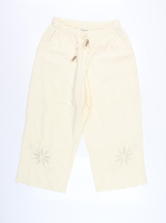Roman Originals Women's Ivory Embroidered Trousers