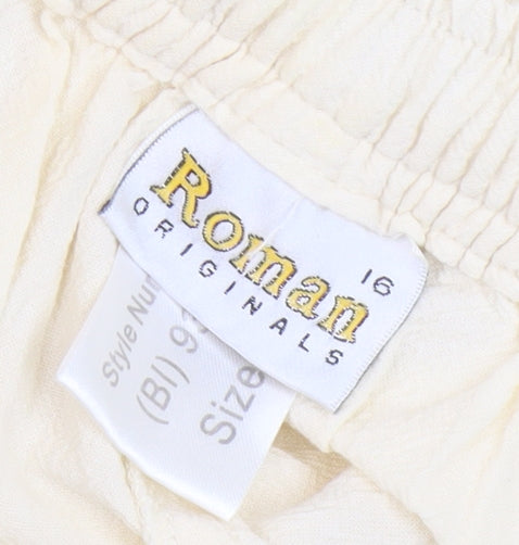 Roman Originals Women's Ivory Embroidered Trousers