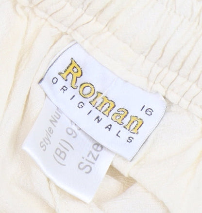 Roman Originals Women's Ivory Embroidered Trousers