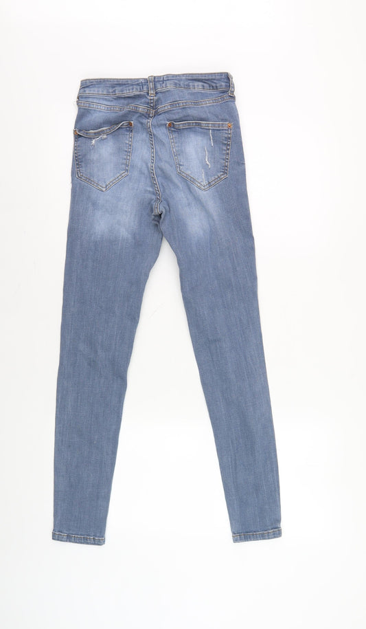 Miss Selfridge Women's Blue Distressed Skinny Jeans Size 8