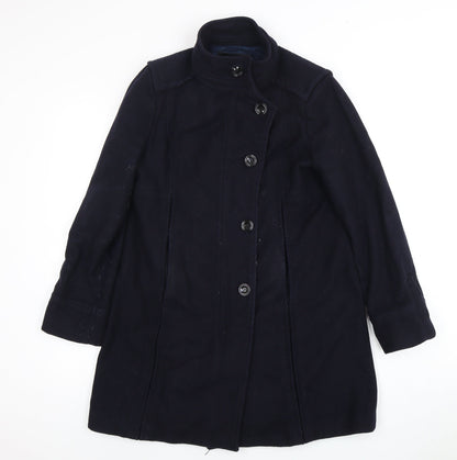 Womens UK Size 12 Zara Black Overcoat