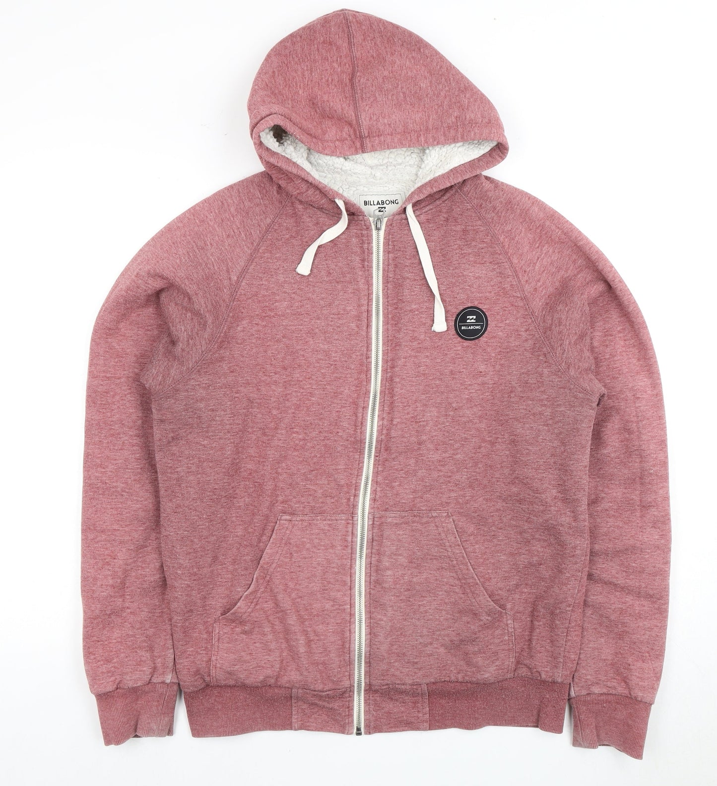 Mens UK Size M Billabong Red Full Zip Hoodie