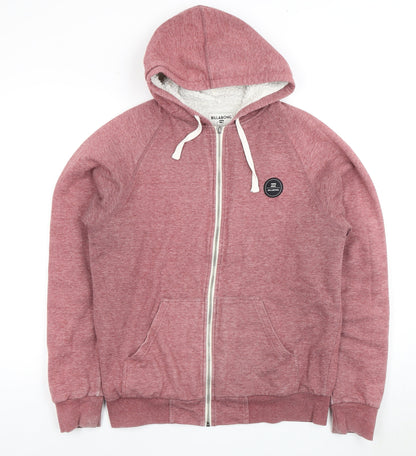 Mens UK Size M Billabong Red Full Zip Hoodie