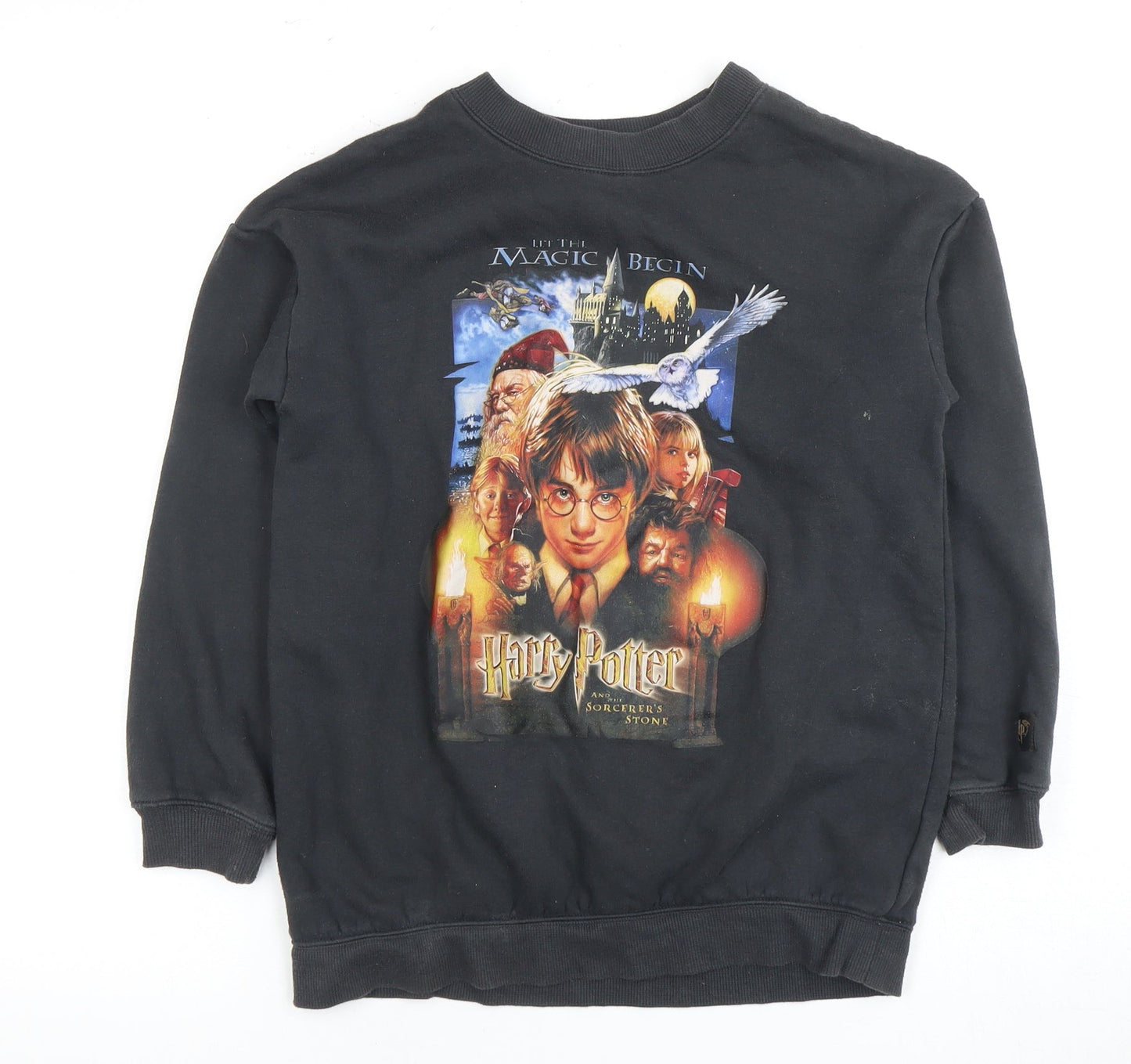 H&M Boys Black Harry Potter Pullover Sweatshirt, Size 11-12