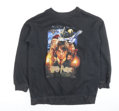 H&M Boys Black Harry Potter Pullover Sweatshirt, Size 11-12