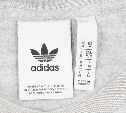 Adidas Men's Grey Crew Neck T-Shirt, Size M