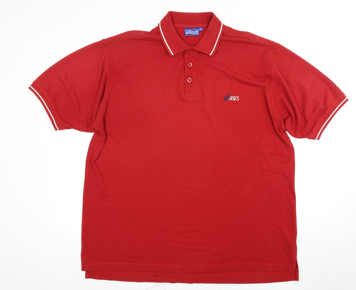 Asics Men's Red XL Short Sleeve Polo Shirt