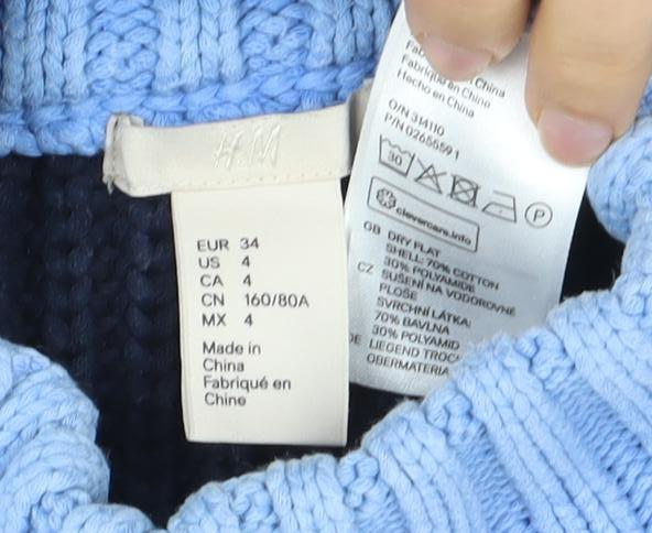 Womens UK Size 6 H&M Blue Pullover Jumper