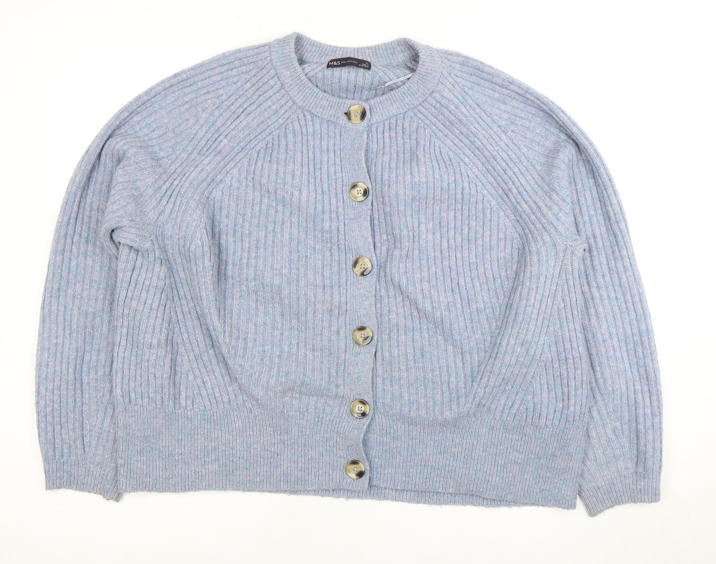 Womens UK Size XL Marks and Spencer Blue Cardigan Jumper