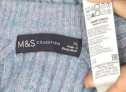 Womens UK Size XL Marks and Spencer Blue Cardigan Jumper